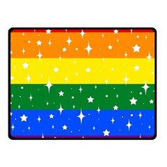 Sparkly Rainbow Flag Double Sided Fleece Blanket (small)  by Valentinaart