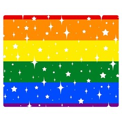 Sparkly Rainbow Flag Double Sided Flano Blanket (medium)  by Valentinaart