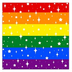 Sparkly Rainbow Flag Large Satin Scarf (square) by Valentinaart