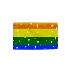 Sparkly Rainbow Flag Cosmetic Bag (xs) by Valentinaart