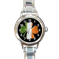 Irish Clover Round Italian Charm Watch