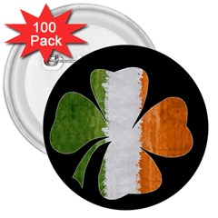 Irish Clover 3  Buttons (100 pack) 