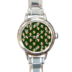 Irish Clover Round Italian Charm Watch