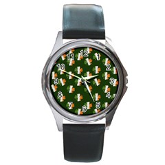 Irish Clover Round Metal Watch