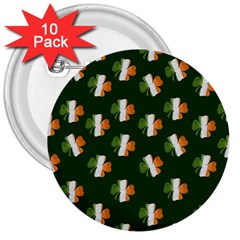 Irish Clover 3  Buttons (10 pack) 