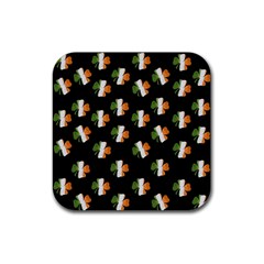 Irish Clover Rubber Coaster (square)  by Valentinaart