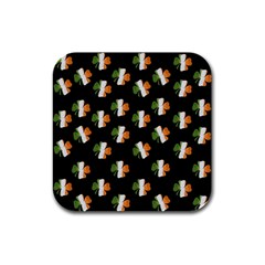 Irish Clover Rubber Square Coaster (4 Pack)  by Valentinaart