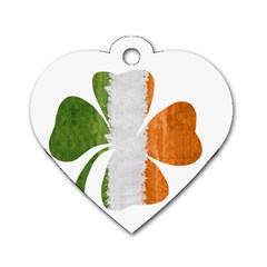 Irish Clover Dog Tag Heart (one Side)