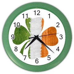 Irish Clover Color Wall Clocks by Valentinaart