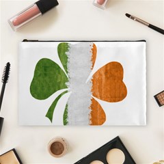 Irish Clover Cosmetic Bag (large)  by Valentinaart