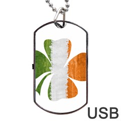 Irish Clover Dog Tag Usb Flash (one Side) by Valentinaart