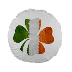 Irish Clover Standard 15  Premium Flano Round Cushions by Valentinaart