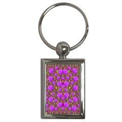 Roses Dancing On A Tulip Field Of Festive Colors Key Chains (rectangle)  by pepitasart