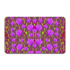 Roses Dancing On A Tulip Field Of Festive Colors Magnet (rectangular) by pepitasart