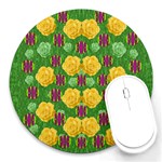 Roses Dancing On  Tulip Fields Forever Round Mousepads Front