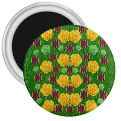 Roses Dancing On  Tulip Fields Forever 3  Magnets by pepitasart