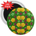 Roses Dancing On  Tulip Fields Forever 3  Magnets (100 pack) Front