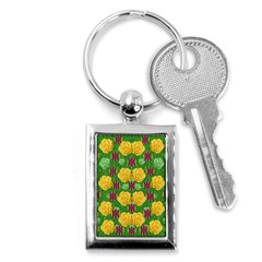 Roses Dancing On  Tulip Fields Forever Key Chains (rectangle)  by pepitasart