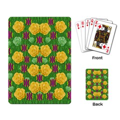 Roses Dancing On  Tulip Fields Forever Playing Card by pepitasart