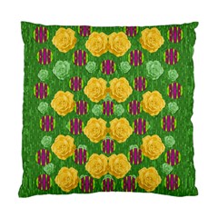 Roses Dancing On  Tulip Fields Forever Standard Cushion Case (two Sides) by pepitasart