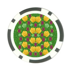 Roses Dancing On  Tulip Fields Forever Poker Chip Card Guard (10 Pack) by pepitasart