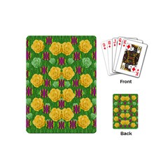 Roses Dancing On  Tulip Fields Forever Playing Cards (mini)  by pepitasart