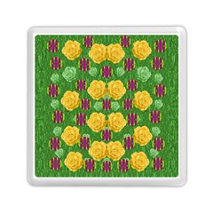 Roses Dancing On  Tulip Fields Forever Memory Card Reader (square)  by pepitasart