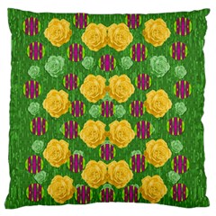 Roses Dancing On  Tulip Fields Forever Standard Flano Cushion Case (one Side) by pepitasart