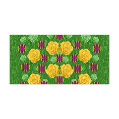 Roses Dancing On  Tulip Fields Forever Yoga Headband by pepitasart