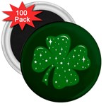 Sparkly Clover 3  Magnets (100 pack) Front