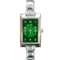 Sparkly Clover Rectangle Italian Charm Watch by Valentinaart