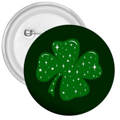 Sparkly Clover 3  Buttons by Valentinaart