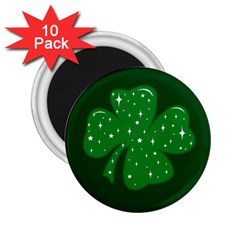 Sparkly Clover 2 25  Magnets (10 Pack)  by Valentinaart