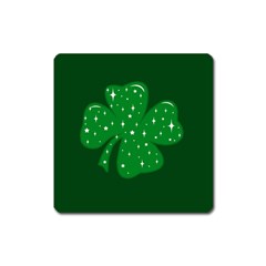 Sparkly Clover Square Magnet by Valentinaart