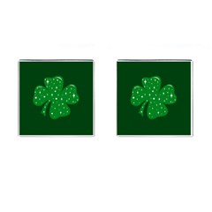 Sparkly Clover Cufflinks (square) by Valentinaart