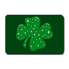 Sparkly Clover Small Doormat  by Valentinaart