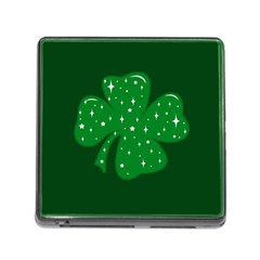 Sparkly Clover Memory Card Reader (square) by Valentinaart