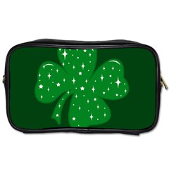 Sparkly Clover Toiletries Bags 2-side by Valentinaart