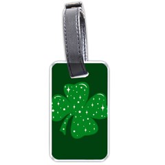 Sparkly Clover Luggage Tags (one Side)  by Valentinaart