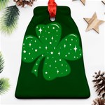 Sparkly Clover Bell Ornament (Two Sides) Back