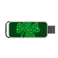 Sparkly Clover Portable Usb Flash (one Side) by Valentinaart