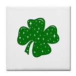 Sparkly Clover Tile Coasters Front