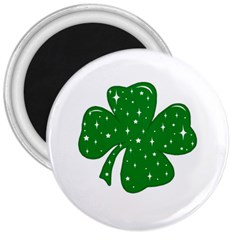 Sparkly Clover 3  Magnets by Valentinaart