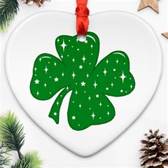 Sparkly Clover Ornament (Heart)