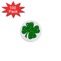 Sparkly Clover 1  Mini Buttons (100 Pack)  by Valentinaart