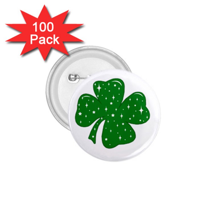 Sparkly Clover 1.75  Buttons (100 pack) 