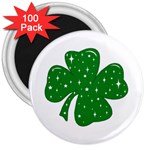 Sparkly Clover 3  Magnets (100 pack) Front