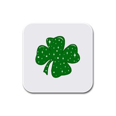 Sparkly Clover Rubber Square Coaster (4 pack) 