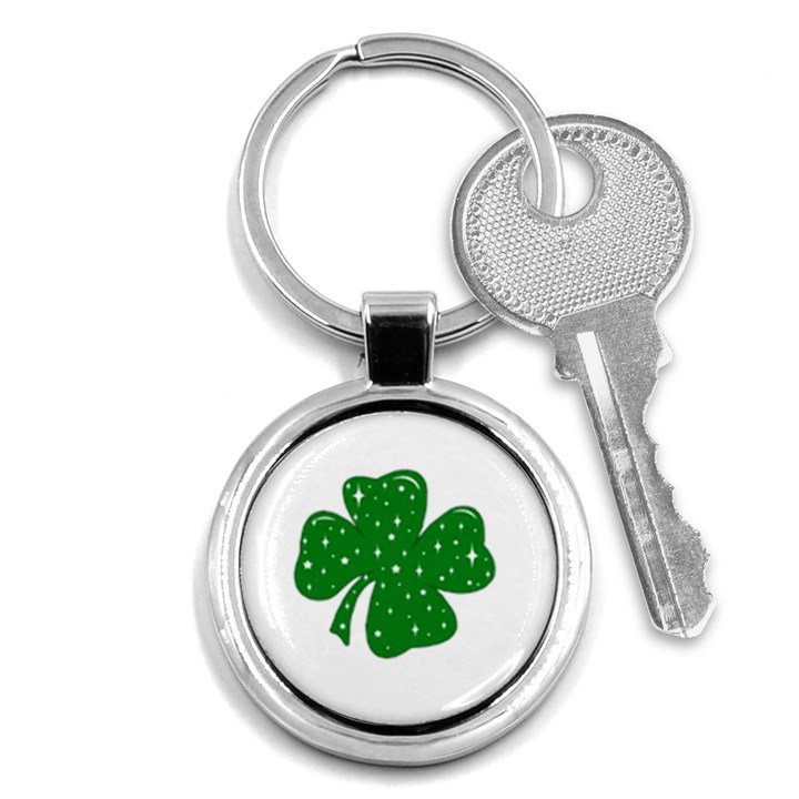 Sparkly Clover Key Chains (Round) 