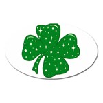 Sparkly Clover Oval Magnet Front